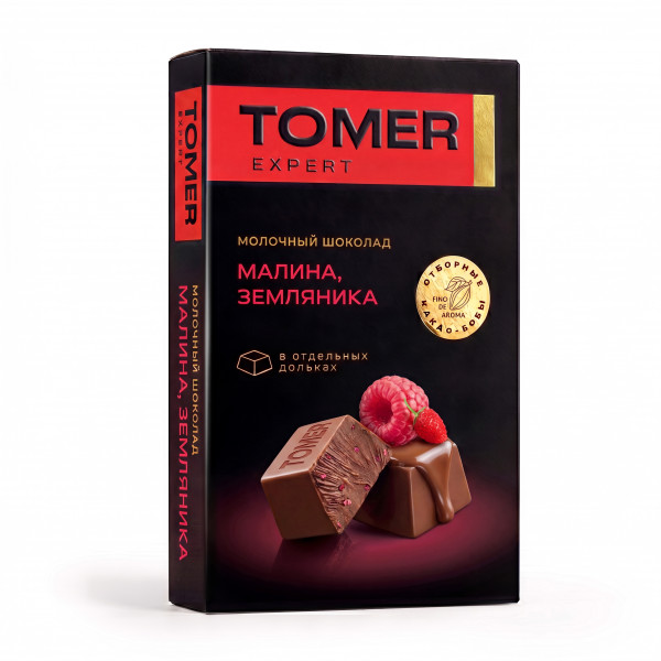 №1 Фабрика Томер   Молочный шоколад Малина-Земляника, 90г  в Реже