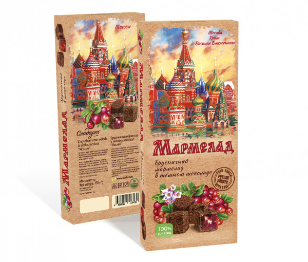 №2 Сладарт Мармелад Брусничный в тёмном шоколаде, 150г   в Реже