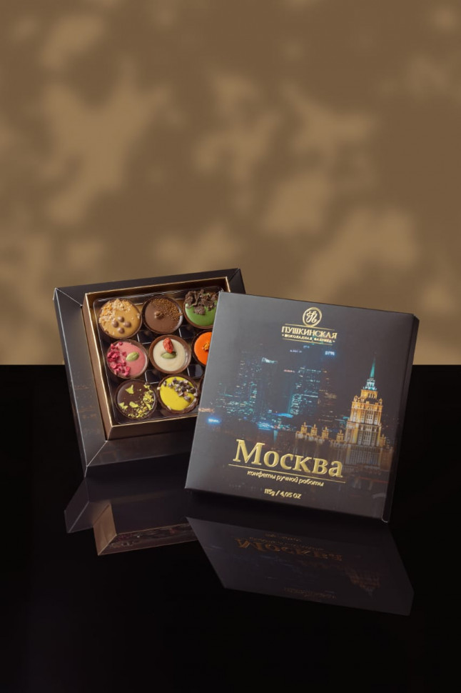  Пушкинская фабрика Конфеты Ассорти (Москва), 115г(чёрная коробка) в Реже