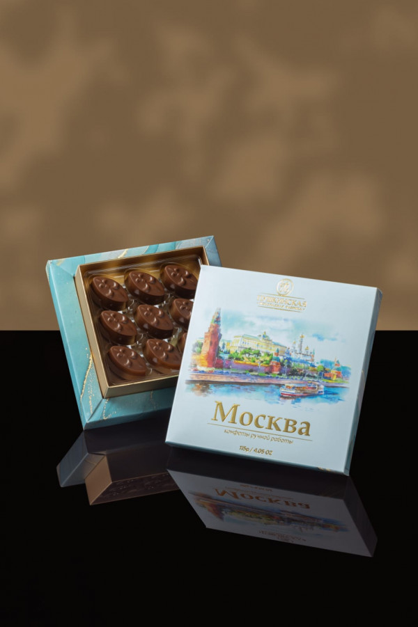 №1 Пушкинская фабрика Конфеты Миндаль (Москва), 115г(голубая коробка) в Реже