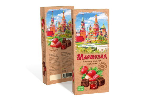 №2 Сладарт Мармелад Клубничный в темном шоколаде, 150г  в Реже
